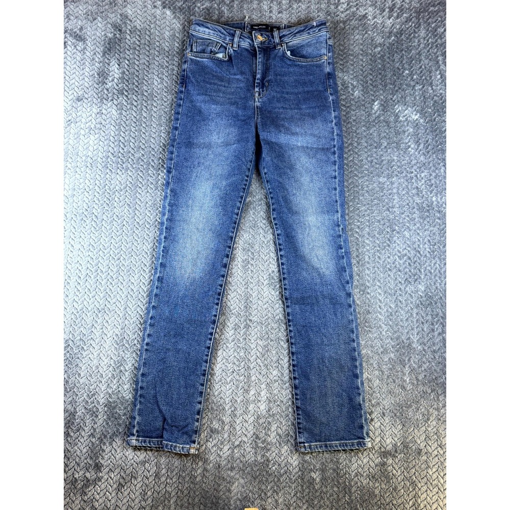 Karen Millen Jeans Womens 6 Blue Denim Medium Wash Mid Rise Straight Leg Casual
